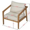 4-Piece Outdoor Patio Conversation Set, Club Chairs, Loveseat and Slat Coffee Table with Frame and Beige Cushions-The Pop Home - 4 of 4