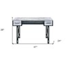 HomeRoots 47" Antiqued White and Black Computer Desk With Two Drawers - 3 of 4