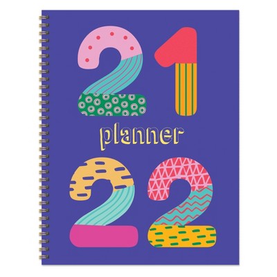 2021-22 Academic Planner 8.5" x 11" Pattern Years Daily/Weekly/Monthly - The Time Factory