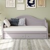 Whisen Wood Twin Size Daybed & Sofa Bed with 2 Storage Drawers and Handrail - 2 of 4