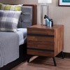 TIRAMISUBEST Walnut & Black Finish Accent Table - 2 of 4