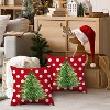Lomsoe 2pcs White Polka Dots Christmas Tree Christmas Throw Pillow Covers Red Decorated Ball Designs, Zip Closure, Polyester, for Bedroom, Sofa, Couch - 2 of 4