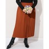 Plus Size Pleated Skirt Women's Plus Size Skirt Elastic Waist Boho Skirts Plus Size Midi Skirts for Curvy Women with Pockets (Black&White,2XL) - 4 of 4