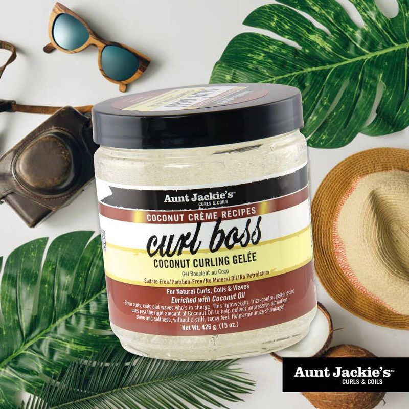 Aunt Jackie's Coconut Creme Recipes Curl Boss Coconut Curling Gelee - 15oz, 5 of 8