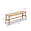 Dining Bench with Woven Cane Seat, Solid Oak Wood Bench for Any Spaces-Baofuwish - 4 of 4