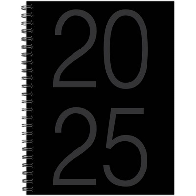 Willow Creek Press Black 2025 6.5"x8.5" Softcvr Weekly Planner: Spiral Binding, Paper Material, All Ages, January-December