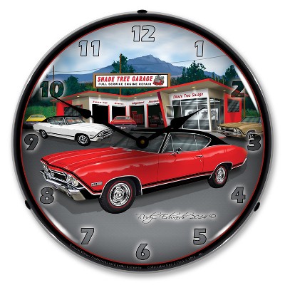 Collectable Sign & Clock | 1968 SS Chevelle LED Wall Clock Retro/Vintage, Lighted