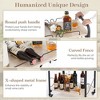 ZACHVO 2-Tier Bar Cart with Bottle Racks & Glass Holders, Wood Color, Mobile Beverage Cart on Wheels for Kitchen & Living Room - 2 of 4