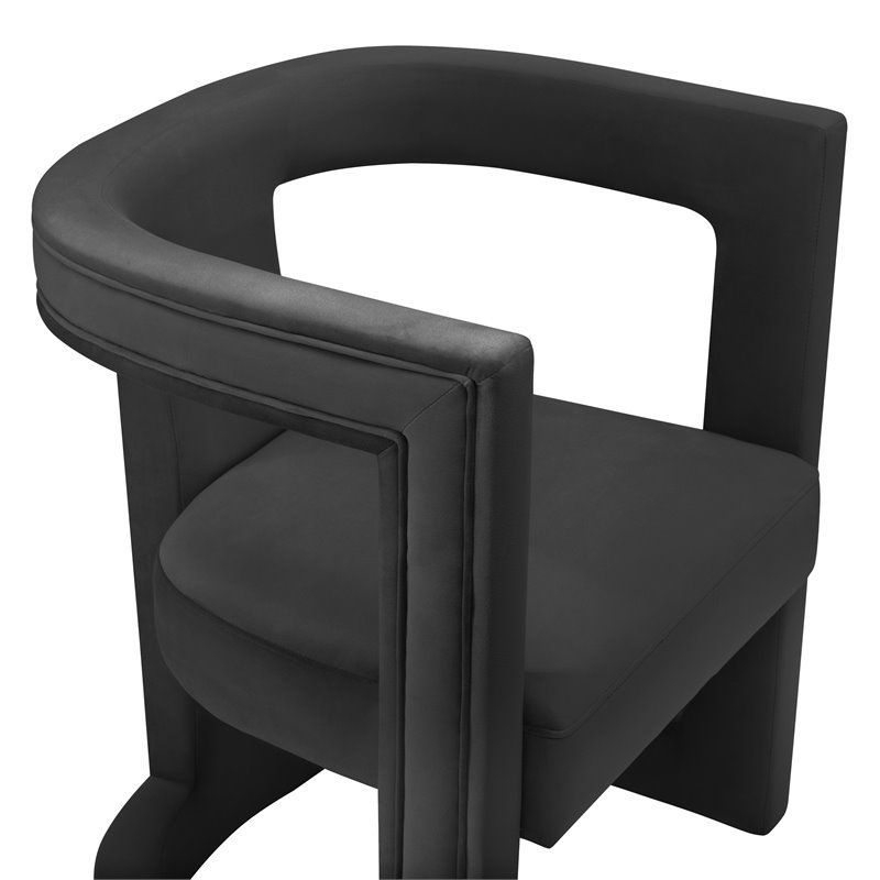 Ada Black Velvet Accent Chair, 3 of 6