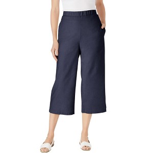 Woman Within Women's Plus Size Petite Linen Capri - 1 of 4