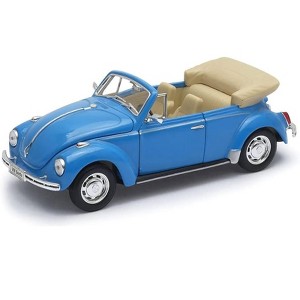 Volkswagen Beetle Convertible Blue 1/24 Diecast Car Model by Welly - 1 of 1