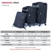 BEAFUP 2-Piece Hard Shell Luggage Set with Spinner Wheels - 20", 24" Lightweight Suitcases for Travel + Oxford Cloth Backpack - 3 of 4