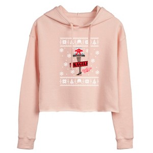 Women's - A Christmas Story - Fragile X Cropped Graphic Hoodie - 1 of 4
