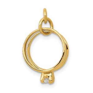 Black Bow Jewelry 14k Yellow Gold & CZ Wedding Rings Charm or Pendant, 11mm - 1 of 4