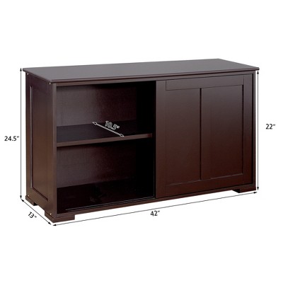 Dark Brown Painted Composite Wood Kitchen Storage Cabinet