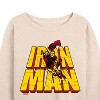 Women's - Marvel - Iron Man Stacked Name Oversized Lightweight French Terry Wide Neck Long Sleeve Shirt - 2 of 4