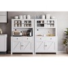 Garvee Kitchen Pantry Cabinet with Microwave Stand, Freestanding Hutch Cabinet with Buffet Cupboard - 3 of 4