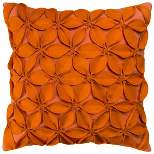 18"x18" Leaves Square Throw Pillow Orange - Rizzy Home