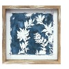 Framed Floral Print, Set of 6 in MDF 8" Square — White Blue Brown Rustic Wall Decor by Melrose - 4 of 4
