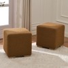 KINWELL 18.5" Wide Modern Square Boucle Upholstered Ottoman Entryway Footstool Set of 2 - 4 of 4
