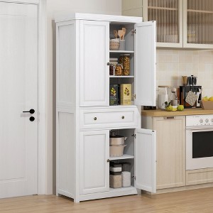 NicBex Buffet Cabinet with Storage 72" Freestanding Kitchen Pantry Floor Sideboard Cabinet with 4 Doors, Drawer and Adjustable Shelves - 1 of 4