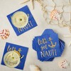 Juvale 50 Pack Nauti Bachelorette Disposable Napkins for Bridal Shower, Blue with Gold Foil Accents, 5x5 In - 2 of 4