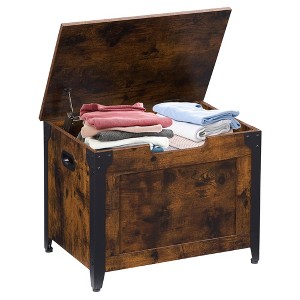 Storage Bench, 23.6'' Retro Wooden Storage Chest with 2 Safety Hinges - 1 of 4