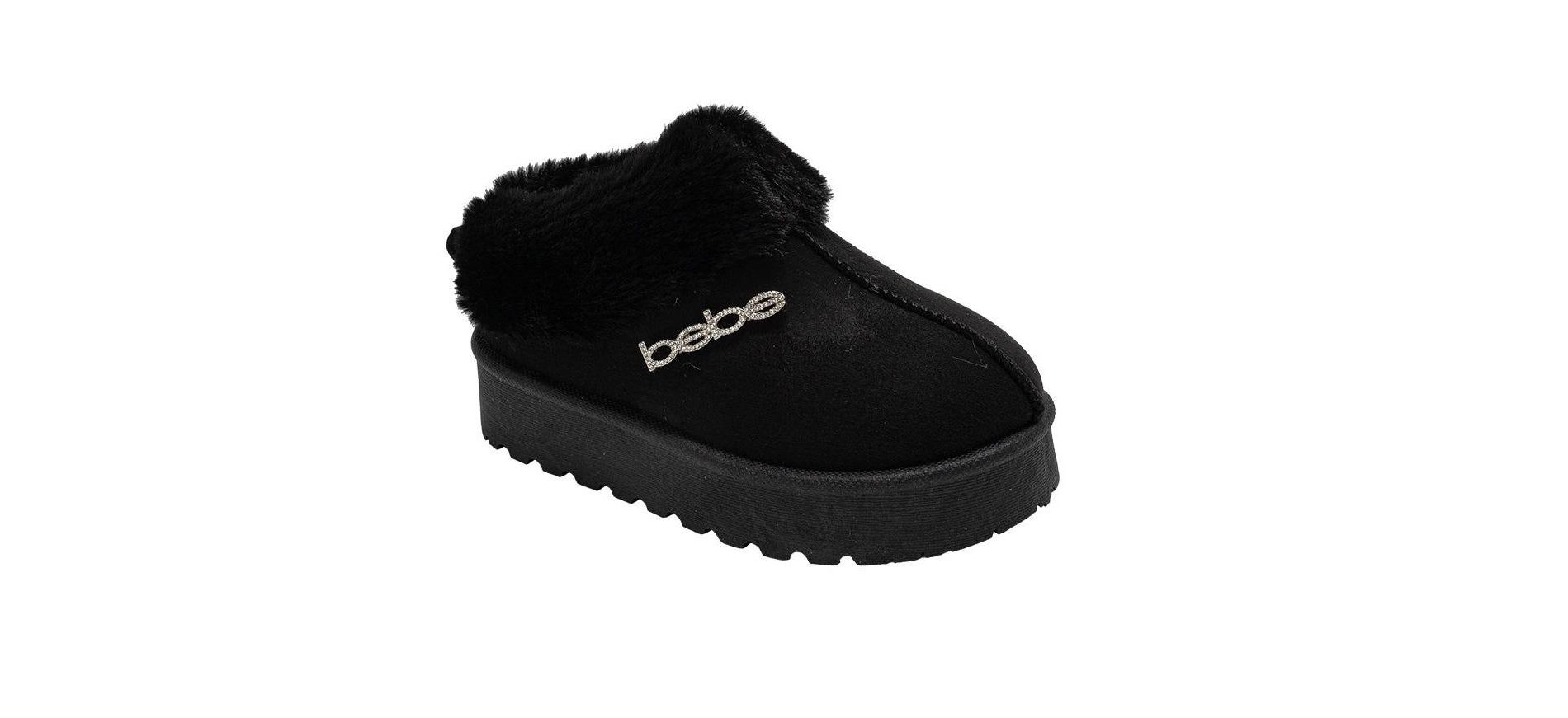 bebe Girls' and Toddler Boots - Kids Winter Snow Boots with Faux Fur Trim, Platform Shoes for Little Kid/Big Kid/Toddler