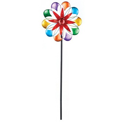Collections Etc Rainbow Colored 4-Foot Wind Spinner Garden Stake