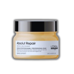 L'Oreal Serie Expert Absolut Repair Hair Mask (8.5 oz) Protein Hair Treatment | Repairs Dry, Damaged Hair | Loreal Quinoa & Proteins Masque - 1 of 3