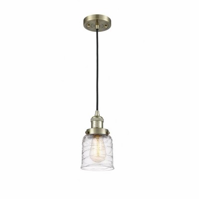 Bell - 1 Light Cord Hung Mini Pendant In Industrial Style-10 Inches Tall and 5 Inches Wide