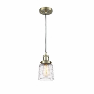 Bell - 1 Light Cord Hung Mini Pendant In Industrial Style-10 Inches Tall and 5 Inches Wide - 1 of 1