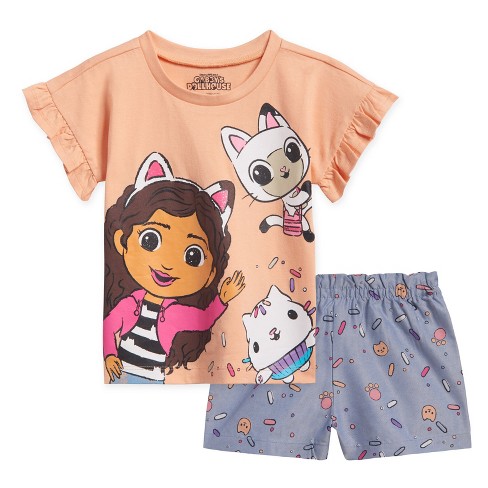 Dreamworks Gabby's Dollhouse Pandy Paws Cakey Cat Girls T-shirt