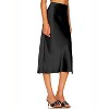 Women's Satin Midi Skirt Side Slit Silky Flowy Casual Formal Midi Skirt - 2 of 4