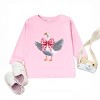 Valentine Goose Coquette - Toddler Long Sleeve Graphic Tee - 2 of 4