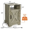 Kumasinova 1PC/2PCS Farmhouse Nightstand,Side Table with Charging Station and Open Shelf,Modern End Table with X-Door for Bedroom,Living Room - 3 of 4