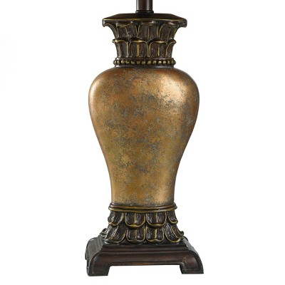 Bronze Gourd Shape Table Lamp with Bell Shade