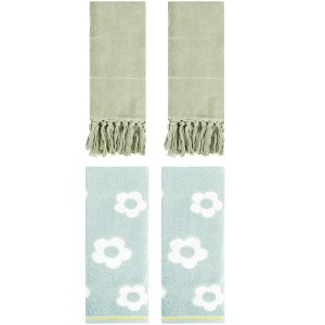REGALWOVEN 4 Pcs Cotton Bathroom Decorative Hand Towel 14" x 30" - 1 of 4
