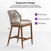 PURPLE LEAF Patio Sunbrella Bar Stools Set of 2 Handwoven Wicker Bar Height Stool Modern Aluminum Outdoor Wicker Barstools with Back and Cushion - 4 of 4