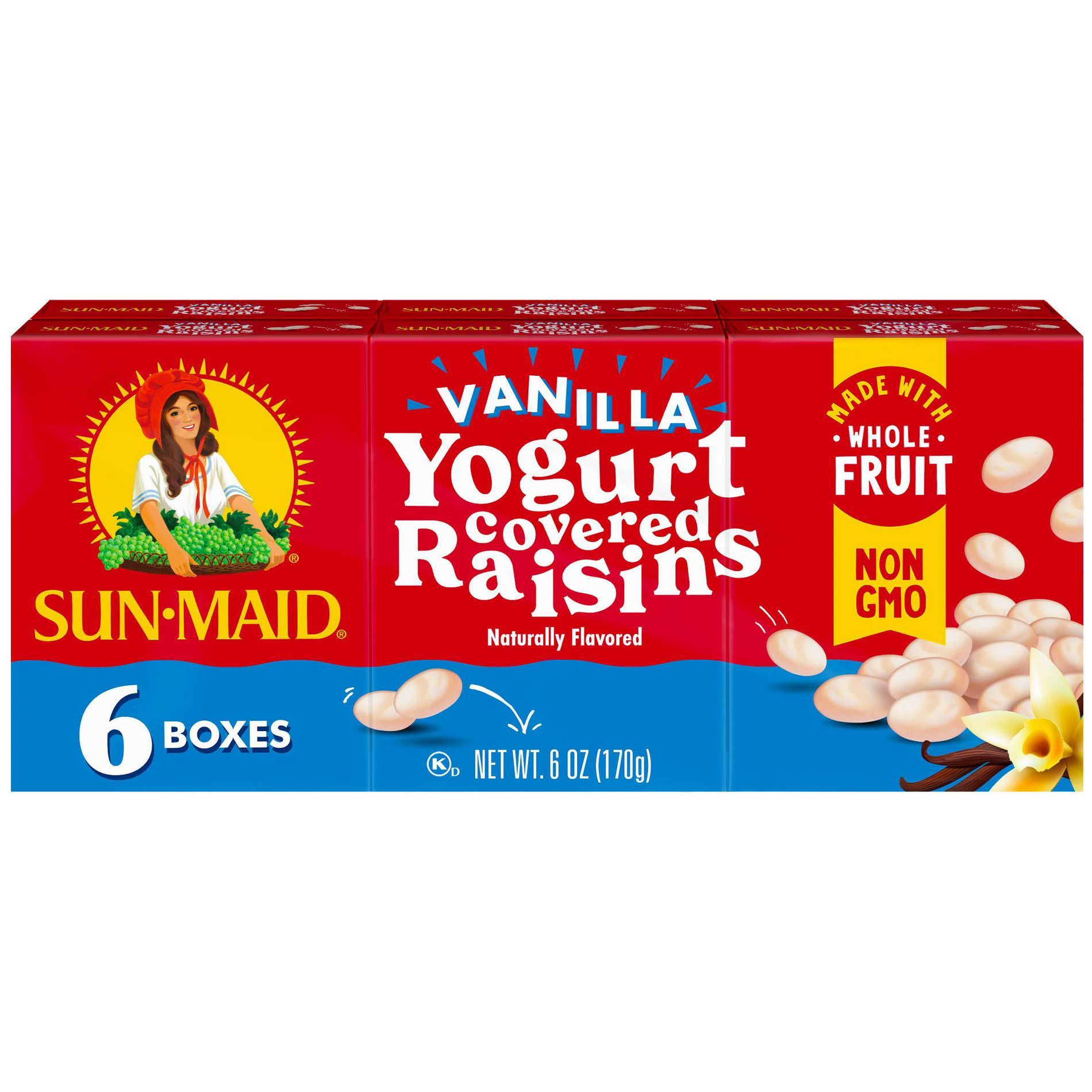 Sun-Maid Vanilla Yogurt Covered Raisins Multipack - 6oz/6ct