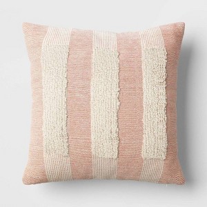 Textural Woven Striped Square Throw Pillow - Threshold™ - 1 of 4