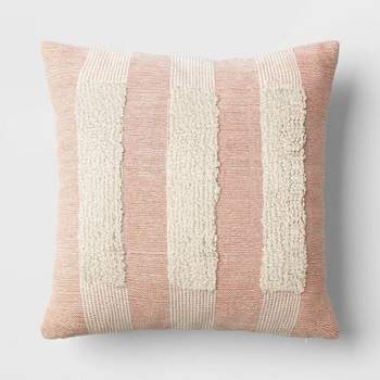 Textural Woven Striped Square Throw Pillow - Threshold™