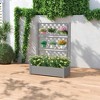 Maggift Planters, Large Outdoor Rolling Flower Box, Raised Planter with Drainage System for Climbing Plants, Gray, 43.4" * 18.26" * 59.3" - 3 of 4