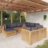 vidaXL 10 Piece Patio Lounge Set with Cushions - Solid Teak Wood Outdoor Furniture for Garden, Deck, and Terrace in Brown and Dark Gray - 2 of 4