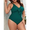 Coolmee Womens Puls One Piece Swimsuits Halter Bathing Suits Push Up Swim Suits Slimming Tummy Control Swimwear - 4 of 4