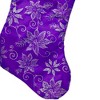 Northlight 20" Purple and Silver Glittered Floral Christmas Stocking with Shadow Velveteen Cuff - image 4 of 4