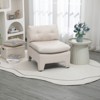 No Armrest Barrel Chairs Linen House Hold Cushioned Deep Seat Accent Single Lazy Chair for Living Room Home White - 4 of 4