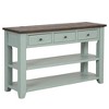 Hostack 48'' Solid Wood Top Console Table with 3 Storage Drawers and 2 Shelves,  Retro Blue and Brown Top - 2 of 4