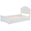 YOOCOZZ Platform Bed with Trundle, Contoured Headboard and Footboard - White - 4 of 4