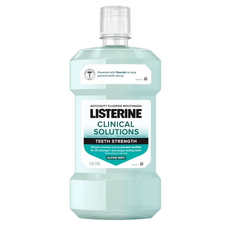 Listerine Clinical Solutions Enamel Strength Mouthwash Alphine Mint - 1L, 1 of 9